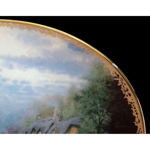 Thomas Kinkade Lamplight Brooke Limited Edition Collectible Plate By Bradford Ex - Picture 5 of 5